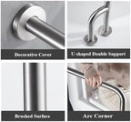 Shower Handicap Grab Bars for Bathroom Wall, Curved Stainless Steel Toilet Grab Bar Toilet with Legs,Wall Mounted Floor-Standing Safety Handrail, Support Handle for Seniors Disabled, 55×70cm Left