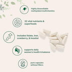 Micro Ingredients Pure Methylated Multivitamin for Women, 240 Capsules | 32-in-1 Formula with Vitamin B, C, D + Iron, Methylfolate & More | Supports Women 's Daily Wellness | Filler Free, Non-GMO
