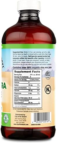 Lily of the Desert Organic Aloe Vera Juice – Inner Fillet, 16 fl oz