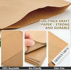 ForraFun 100 Pack 14x18 Inch Brown Flat Paper Bags, 50 Gsm Heavy Duty Kraft Merchandise Bags, Large Mailing Storage for Gift, Clothing, Documents, Prints, Shirts, Craft, Small Business