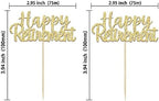 Gyufise 36 Pack Gold Glitter Happy Retirement Cupcake Toppers Retired Cupcake Picks Retirement Theme Birthday Party Cake Decorations Supplies
