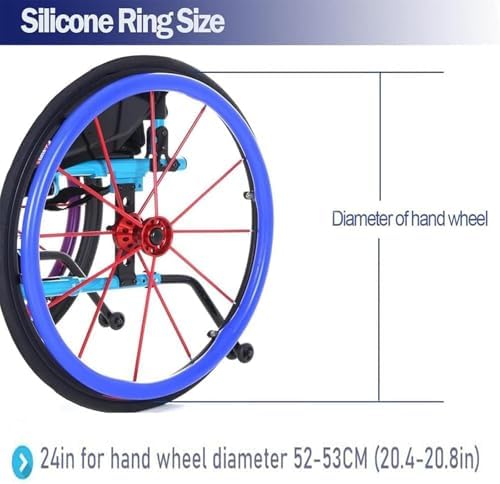 Wheelchair Wheel Covers - 24in Wheelchair Push Rims,Wheelchair Push Rim Covers 1 Pair Non-Slip Wear-Resistant Hand Push Cover Wheelchair Rear Wheel