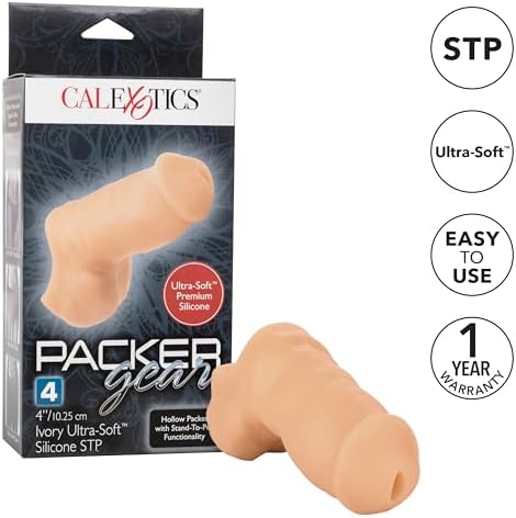 Packer Gear 4 Inch Ultra-Soft Silicone STP (Stand-to-Pee) Packer Penis - Ivory SE-1582-20-3