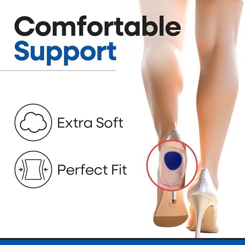 Gel Heel Pads for Shoes, Plantar Fasciitis Heel Cups for Pain Relief, Silicone Cushions for Bone Spur Relief, Protector Insoles, Sore Heal Bruised Feet, Shoe Inserts for Women & Men (LARGE 3 PAIRS)