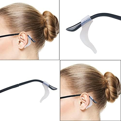 YINGFENG 22 Pairs White Silicone Glasses Anti-slip Holder with Storage Box, Eyeglass Holder, Premium Silicone Eyeglass Ear Hook Grip, Fits Most Kids and Adult Size for Retainer Glasses or Sunglasses