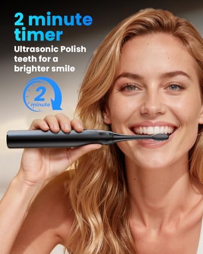 Onlyone Sonic Electric Toothbrush for Adults, Rechargeable Ultrasonic Electric Toothbrush with 8 Brush Heads, Travel Case, Charging Base & Wireless Charging - 5 Modes with Smart Timer