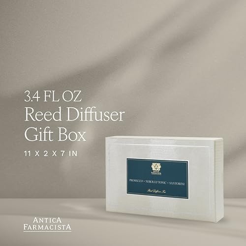 Antica Farmacista Reed Diffuser Gift Box - Luxury Room Freshener for Anniversaries, Birthdays & Holidays - Includes Prosecco, Neroli & Tonic, Santorini, 3.4 fl oz Each