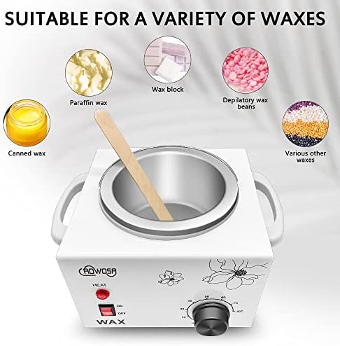 Single Wax Warmer Professional Electric Wax Heater Machine for Hair Removal, Large Waxing Pot Paraffin Facial Skin Body SPA Salon Equipment with Adjustable Temperature Set