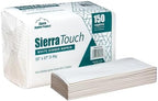 Sierra Touch Bright White 2-Ply Dinner Napkins, 15" x 17", 20 Packs of 150 Napkins, Case of 3,000