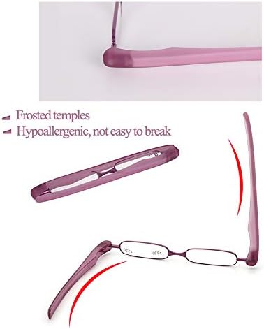 Folding Pocket Reading Glasses for Women Men, Portable Mini Eyeglasses, with Pen Case