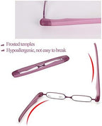 Folding Pocket Reading Glasses for Women Men, Portable Mini Eyeglasses, with Pen Case