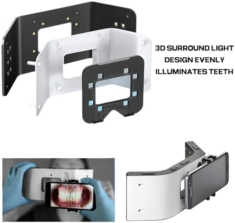 Mobile Dental Photography Light, Dental Photography Filling Light with 20 LED Lights Dental Photography Aid 6000-6500K Adjustable