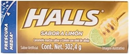 Mexican Halls Lemon and Honey Flavor (12 pack) Limon con Miel Original Classic Edition version mexicana 12 individually Sealed Packs with 9 pieces macizo