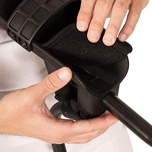 KMINA Adjustable Forearm Crutch for Adults (x1 Unit, Right Handed), Ergonomic Non-Slip Handles with Elbow Support, Patented, PRO Model, Made in Europe