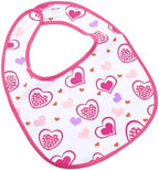 Littleforbig Cotton Waterproof Babydoll Printed Adult Bib with Adjustable Hook-and-Loop Fastener Closure - Princess Hearts Adult Bib