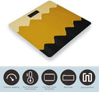 Mustard Yellow and Black Bathroom Scale Rounded Smart Scale for Body Weight Automatic Power On/Off Weight Scales Accurate Bathroom Digital Scales for Pet Home Bedroom Kitchen