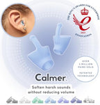 Flare Calmer | Ear Plugs Alternative | Daily Noise Relief | Sound Sensitivity | Stress Relief | No Muffling | Improve Wellbeing | Comfy, Reusable, Soft Silicone Earplugs | Soft Blue