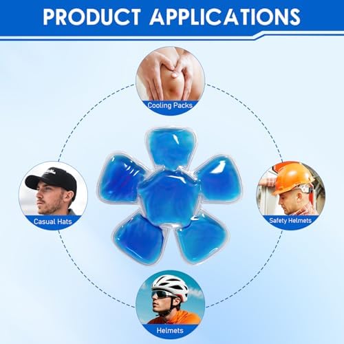 Ice Pack for Hard Hat, Reusable Cooling Gel Ice Packs for Hats, Helmet Ice Packs Cool Down Cold Pack, 4 Hour Cooling Relief, Suitable for Catcher Helmets, Cycling Helmet, Hard Hat