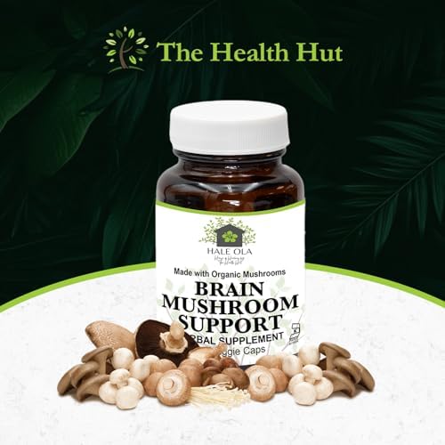 Brain Mushroom Support – Non-GMO & Kosher Certified Supplement with Potent Mushroom Blend for Enhanced Mental Clarity, Energy, Focus, Memory Function & Cognitive Health