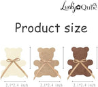 24pcs Bear Cupcake Toppers with Bows LUCKYQUBE Bears Baby Shower Decorations We Can Bearly Wait Cake Cupcake Topper Decoration for Bear Theme Birthday Baby Shower Gender Reveal Party Supplies