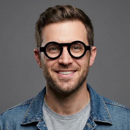 Round Reading Glasses for Women Men, Retro Circular Frame Blue Light Blocking Eyeglasses Reader, Computer Eyewear