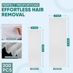 Amira Beauty 200 Non Woven Wax Strips for Hair Removal - Gentle Wax Paper for Waxing Face, Bikini, and Body - Pre Cut, Tear Resistant Small and Large Strips