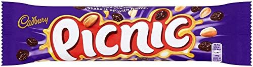 Cadburys Picnic Bar | Total 24 bars of British Chocolate Candy - Cadbury Picnic Bars 48.g each