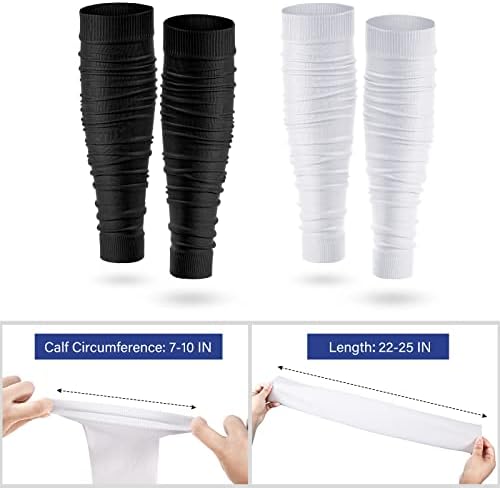 Kasyat 2 Pairs Football Leg Sleeve Men Scrunch Football Socks Calf Compression Sleeve for Soccer Running Adult Youth Women