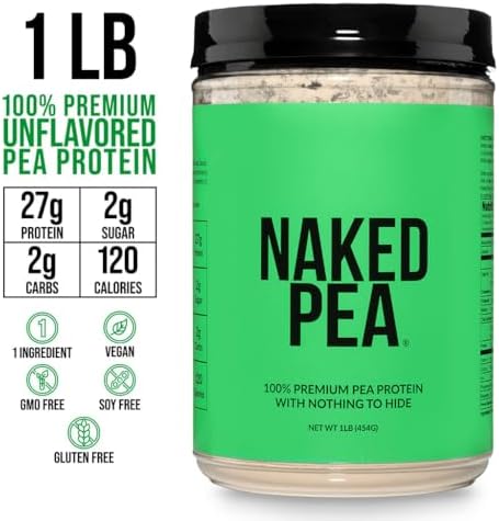 NAKED Pea - Pea Protein Isolate - Plant Based, Vegetarian & Vegan Protein. NSF Certified, Easy to Digest, Non-GMO, No Lactose, No Soy and Gluten Free - 15 Servings