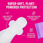 Flo Ultra Long Night Menstrual Pads, 40 Count - Heavy Flow Absorbency, 3D Leak Barrier, Bamboo Rayon, Plant-Based, Vegan, Cruelty-Free