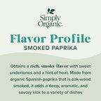 Simply Organic Smoked Paprika, 2.72 Ounce, Warm, Mildly Tangy, Hint of Sweetness, Kosher, No ETO, Non GMO (Pack of 3)