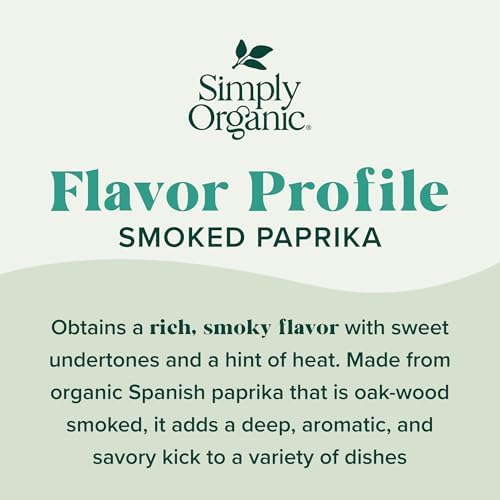 Simply Organic Smoked Paprika, 2.72 Ounce, Warm, Mildly Tangy, Hint of Sweetness, Kosher, No ETO, Non GMO (Pack of 3)