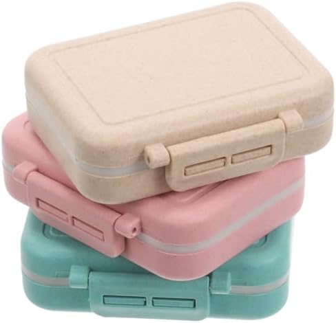 Small Pill Organizer Box 3Pcs Travel Pocket Removable 3 Compartments Portable Daily Mini Pill Case Holder for Purse Fish Oil