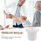 minkissy Portable Chamber Pot for Elderly Lightweight Urinal with Lid Non Slip Base Easy to Clean Practical Spittoon for Home Travel Use