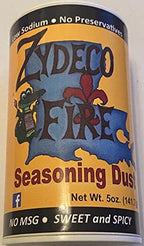 Zydeco Fire Cajun Seasoning Dust, 5 Ounce Canister (No MSG, Very Low Sodium Blend - All Natural Ingredients)
