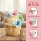 Set of 30 Edible Butterfly Cupcake Toppers Wedding Cake Birthday Party Food Decoration Mixed Size & Colour