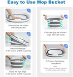 16L Collapsible Mop Bucket with Handles - Space Saving Foldable Silicone Tub for Cleaning, Laundry, Storage - Portable Wash Basin for Home & Car - 4.2 Gallon Compact Utility Bucket