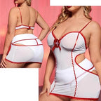 Sexy Nurse Outfit Fancy Dress Women Naughty Nurse Costume Cosplay Lingerie Roleplay Babydoll with Headpiece G-String