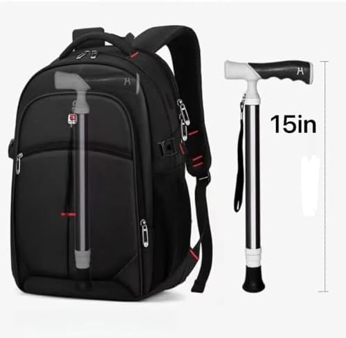 Walking Cane Adjustable Folding Lightweight Walking Canes for Men & Women Soft Ergonomic Handle Heavy Duty All Terrain Tip Walking Sticks for Seniors & Adults with Travel Bag