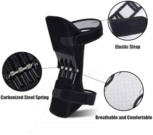Joint Power Support Knee Brace with 4 Springs, Ergonomic Knee Stabilizer Pad, Inspired Lift Brace,Adjustable Knee Stabilizer Pads,Pain Relief (2 Pack)