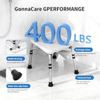 Heavy Duty Shower Chair for Inside Shower and Tub with Reinforced X-Bar, Padded Arms and Backrest, Height Adjustable, Ideal Shower Chair for Elderly and Disabled