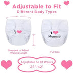Littleforbig Washable Adjustable Reusable Waterproof Cloth Adult Diaper Wrap Cover One Size - I Love Mommy White