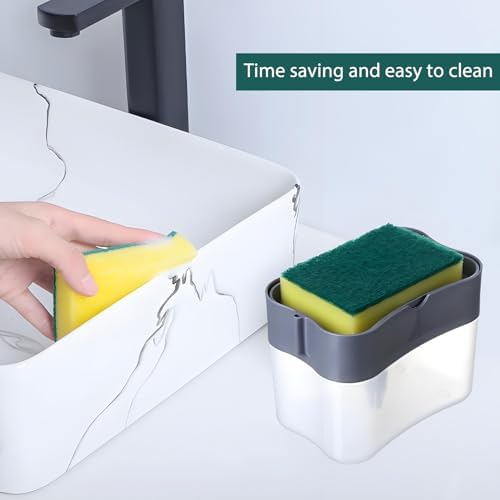 Dishwasher soap Dispenser, Kitchen Cleaning Pot Brush, Automatic Liquid Dispensing Box, soap Dispenser Gray, 1 Piece per Sale