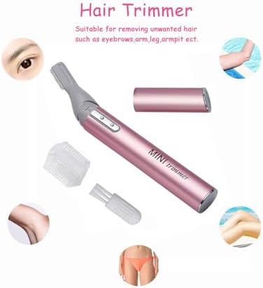 Mini Rotatable Lady Shaver Electric Bikini Facial Precision Trimmer Eyebrow Shaper Razor Kit Underarm Leg Body Hair Remover(Battery Operated) …