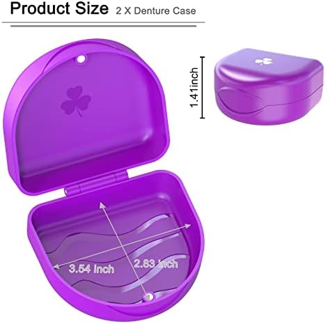 Retainer Case Denture Case: BVN Orthodontic Dental Case, Slim Braces Case, Mouth Guard Case, Denture Box, Teeth Aligner Case, Night Guard Case Container Storage Holder Purple
