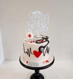 Congrats Nurse 2026 Cake Topper, Future RN/BSN/NP/LPN, Nursing School Grauation Party Decorations Supplies, Silver Glitter