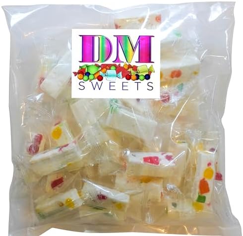 Jube Nougats - 8 oz of Individually Wrapped Fresh Pieces of Soft Nougats with Fruit Flavored Jujubes