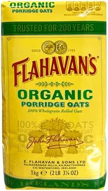 Flahavan's Organic Porridge Oats | 100% Wholegrain Rolled Oats | Trusted For Over 200 Years | Product of Ireland | 2.2 Lbs (1kg)