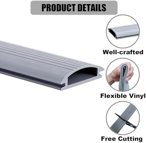 Under Door Bottom Seal Strip - Bryxium 2 Pcs 36 Inch Vinyl Threshold Exterior Weather Stripping for Adjustable Aluminum Thresholds, Front Doors Draft Storm Replacement Rubber Insert Strips