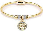 Jude Jewelers Stainless Steel Tree of Life Charm Bangle Bracelet Cocktail Party Anniversary
